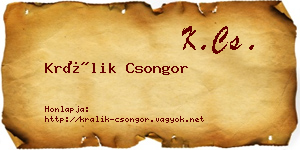 Králik Csongor névjegykártya