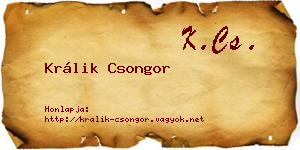 Králik Csongor névjegykártya